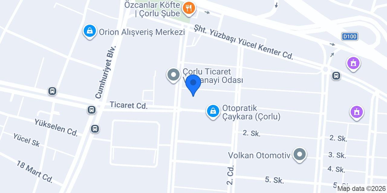ÇORLU AKIN OTOMOTİV konumu