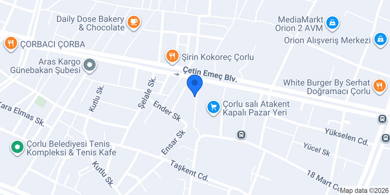 Çorlu Avukat Ecem AKGÜL - Akgül Hukuk Bürosu Çorlu konumu