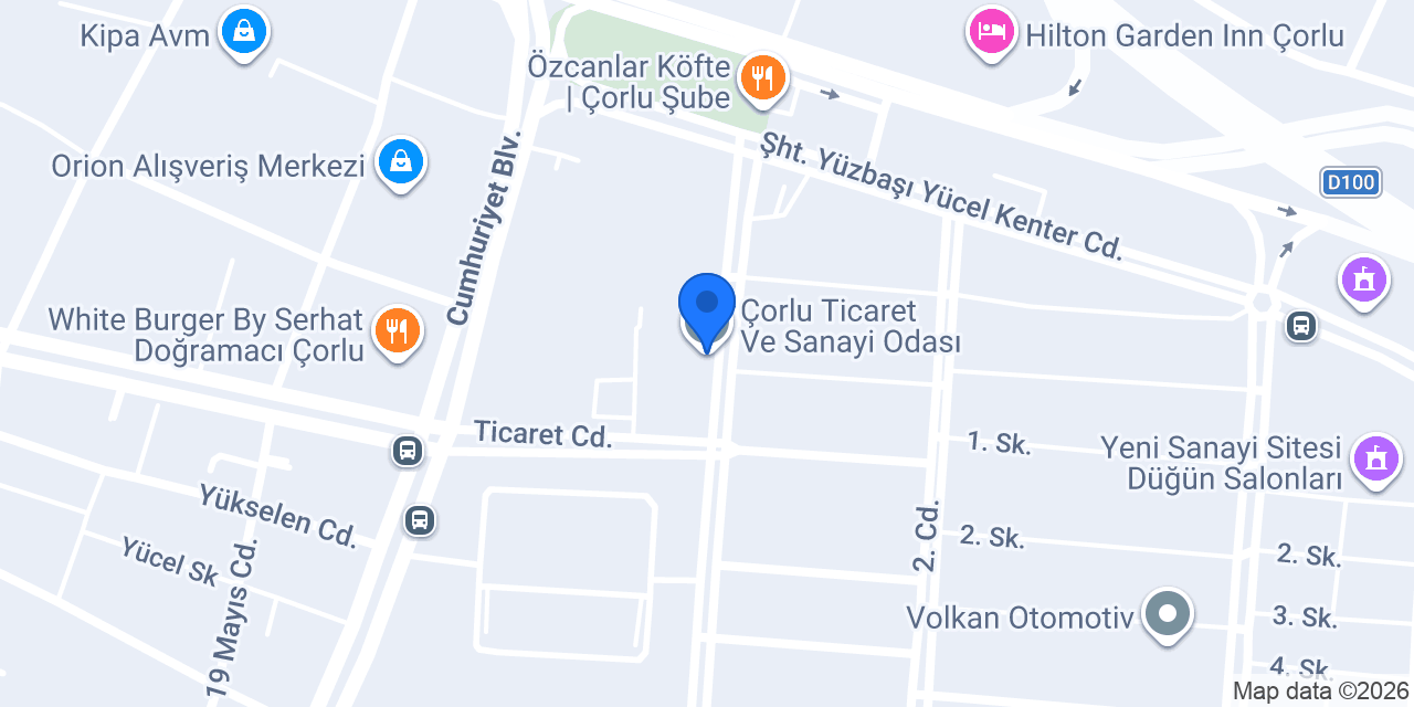 Çorlu Ticaret Ve Sanayi Odası konumu