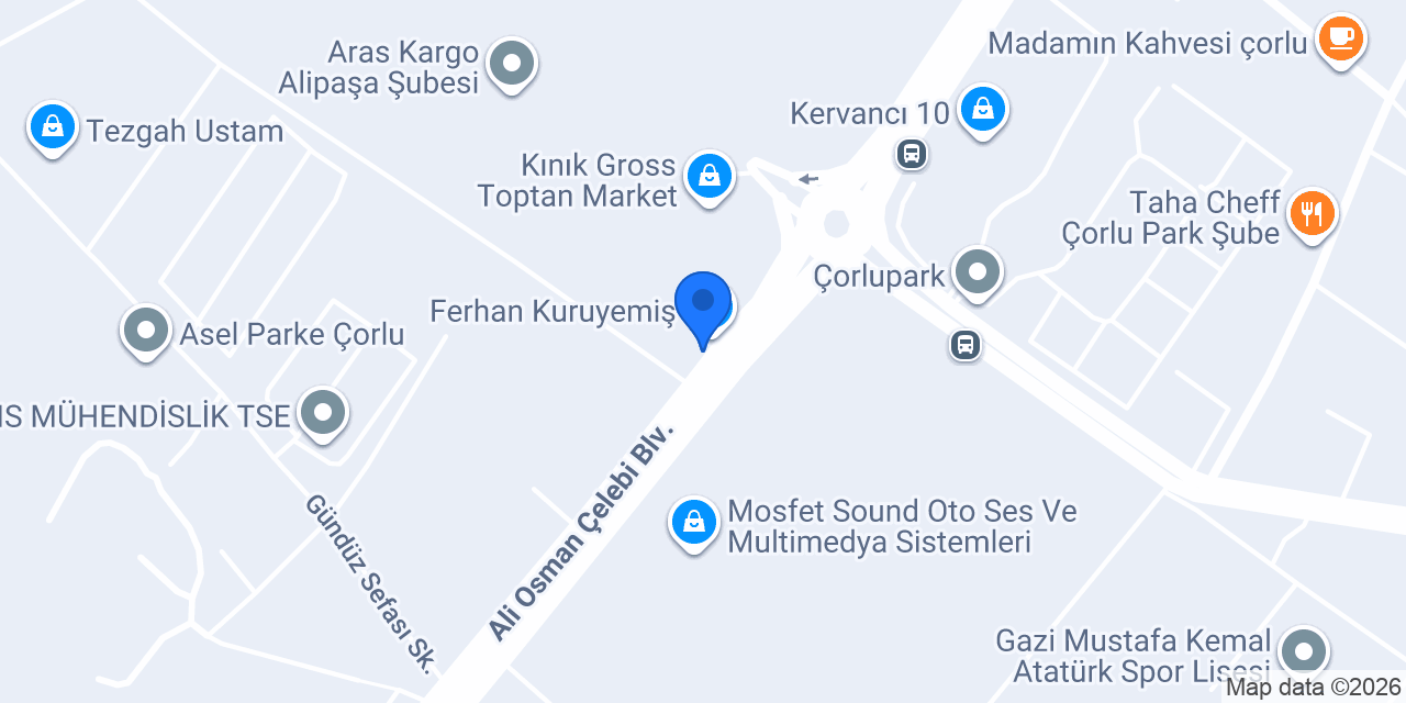 Kaşıkoğlu Depo Parke Çorlu konumu