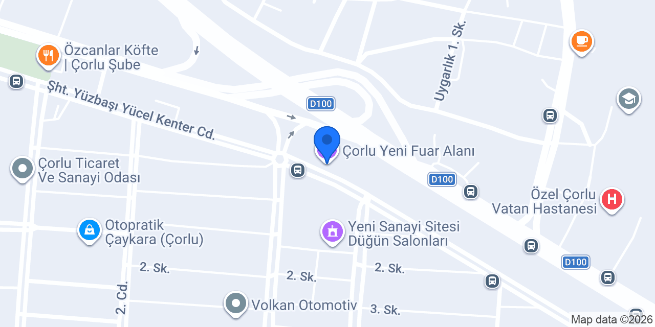 Çorlu Yeni Fuar Alanı konumu