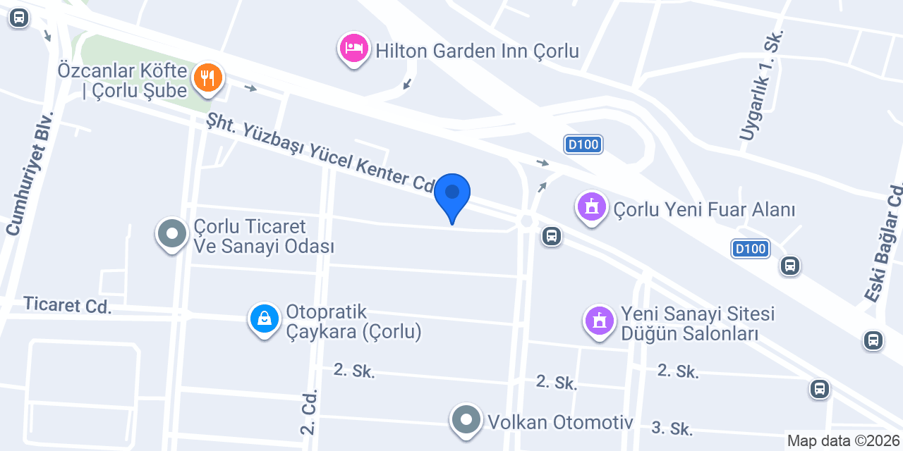 Cihan Oto Cam Çorlu konumu