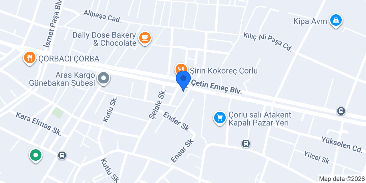 Çorlu Çiçekçi -Tasarım Çiçekevi konumu