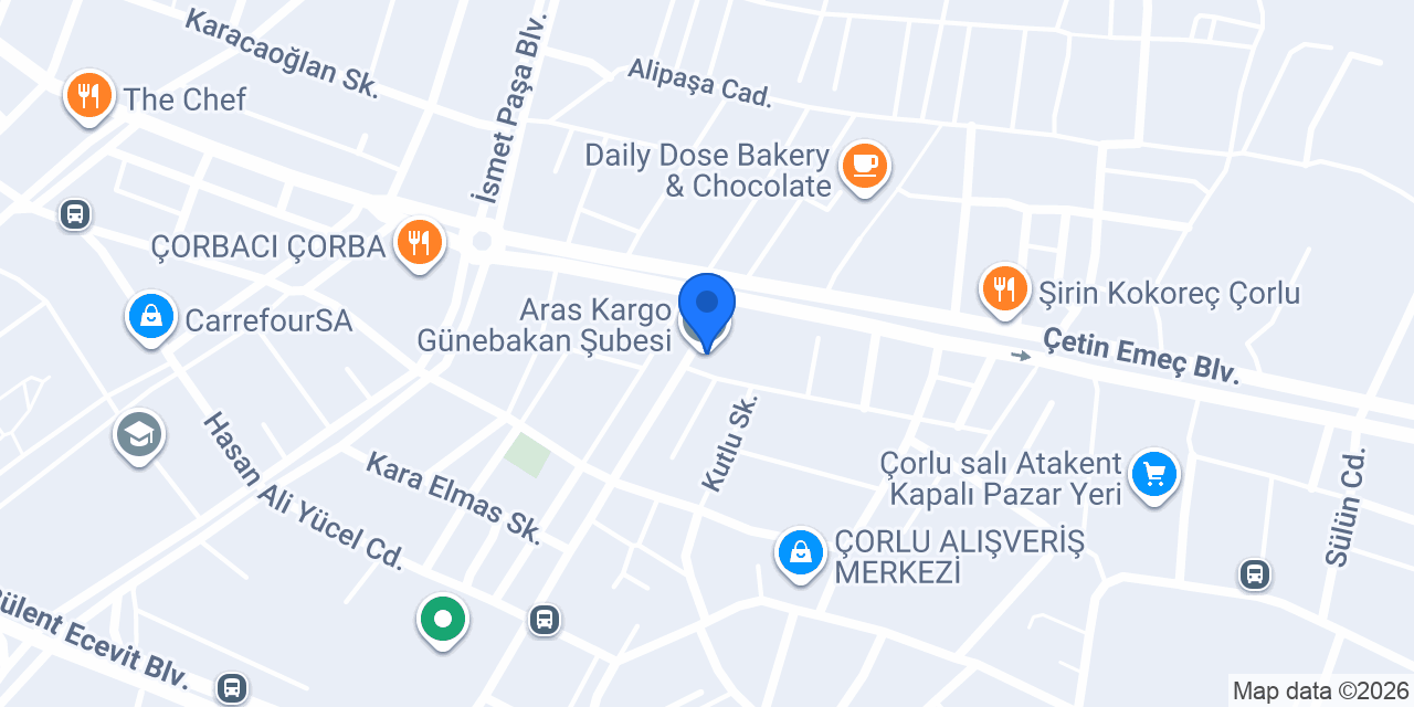 Aras Kargo Günebakan Şubesi konumu