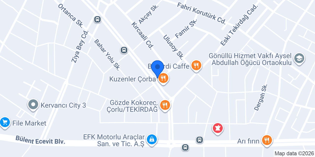 Özel Çorlu Bilge Çocuk Anaokulu konumu
