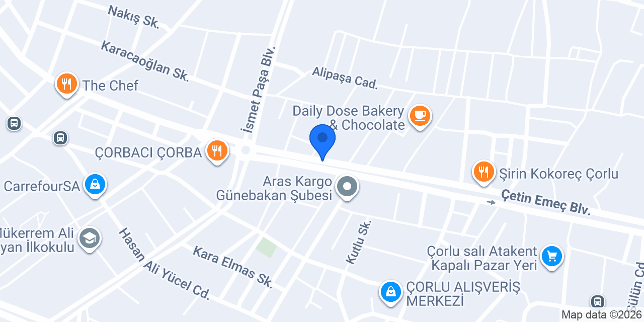 Bek Elektrik - Çorlu Elektrikçiler konumu