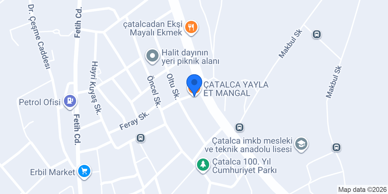 ÇATALCA YAYLA ET MANGAL konumu