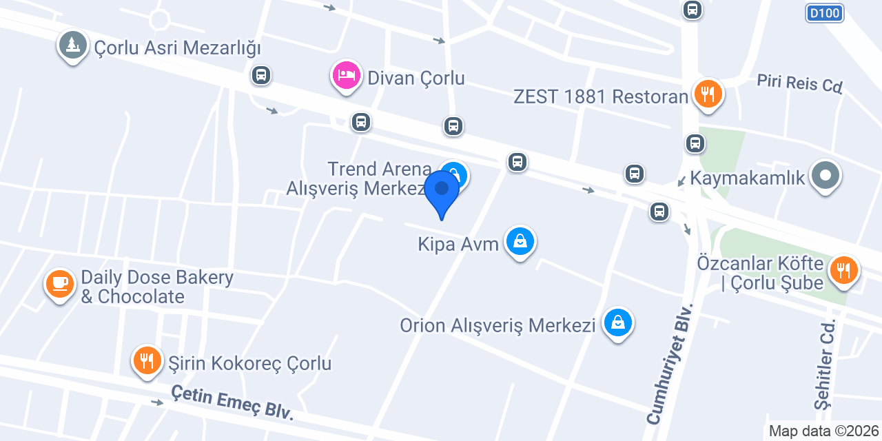 Garenta Tekirdağ Çorlu Trend Arena AVM Araç Kiralama konumu