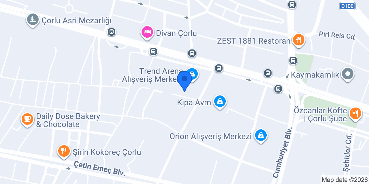 Praticar Tekirdağ Çorlu Trend Arena AVM Araç Kiralama konumu