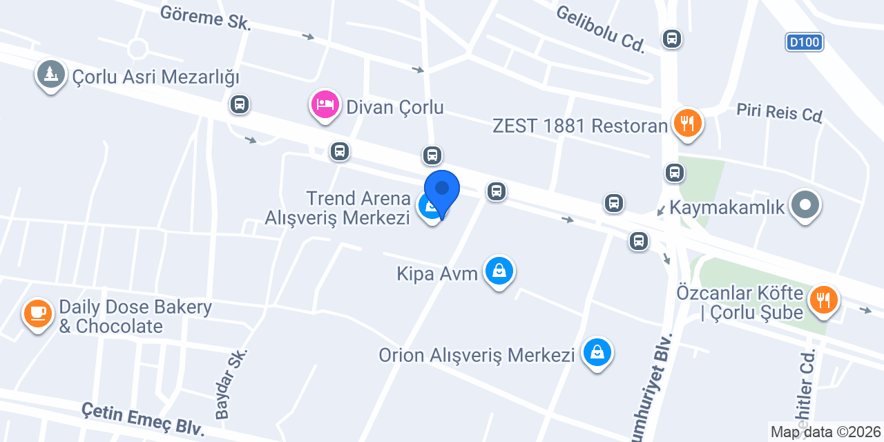 Pasaport Pizza Trend Arena AVM konumu