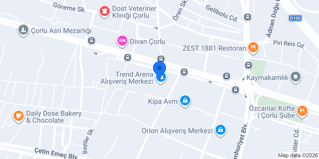 Saloon Burger - Trend Arena AVM konumu