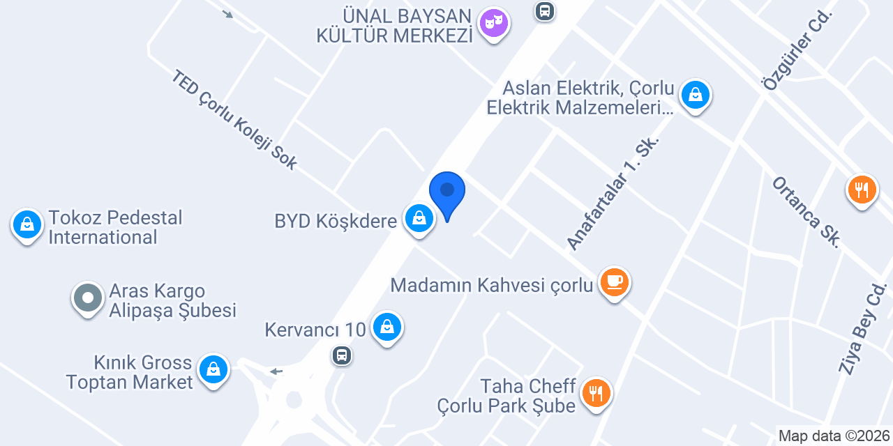 VakıfBank Çorlu Sanayi Şubesi konumu