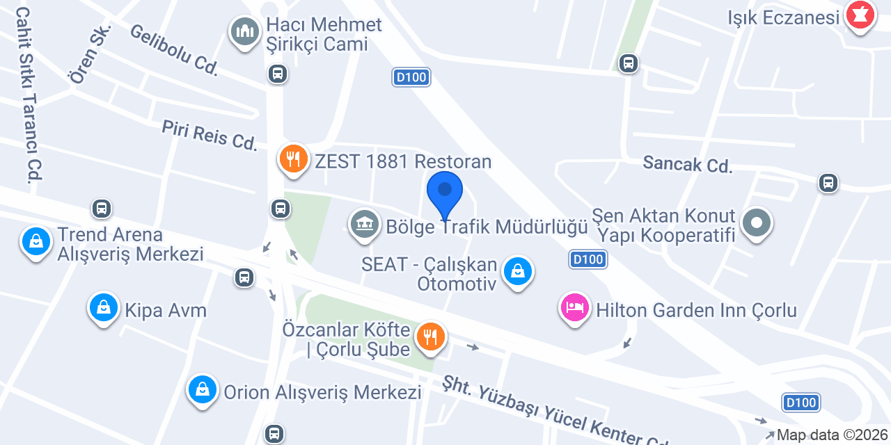 Çorlu Deniz Akşam Lisesi konumu