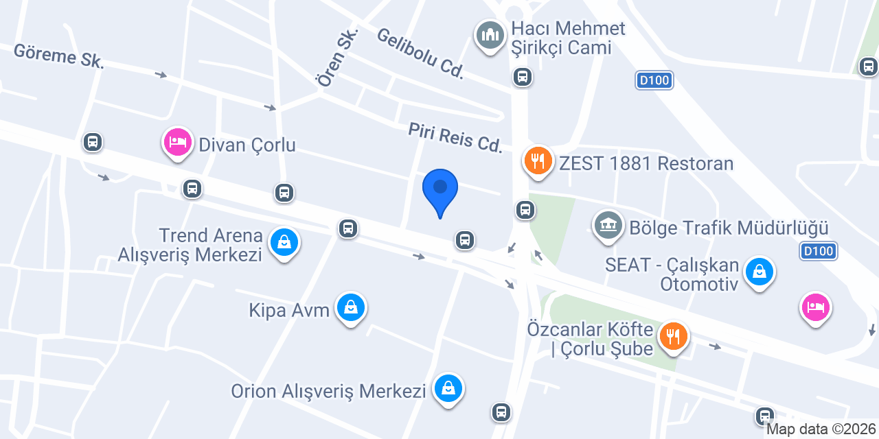 Akbank Emlakkonut/Çorlu Şubesi konumu