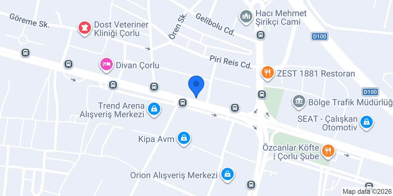 TEB Çorlu Şubesi konumu