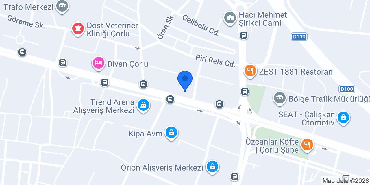 Dünya Katılım Bankası Çorlu Şubesi konumu