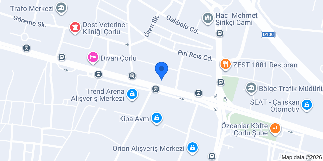 Vakıf Katılım Çorlu Şubesi konumu