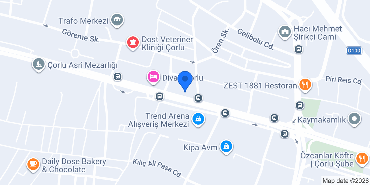 Halkbank Yeni Çorlu Şubesi konumu