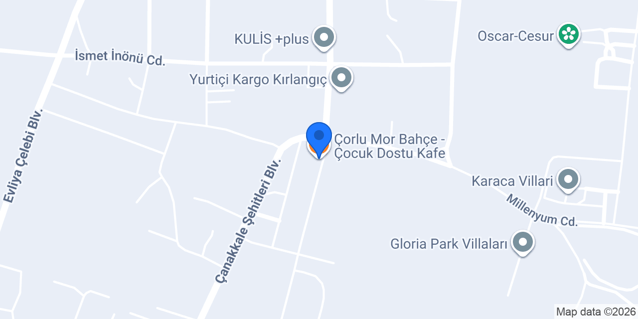 Çorlu Mor Bahçe - Çocuk Dostu Kafe konumu