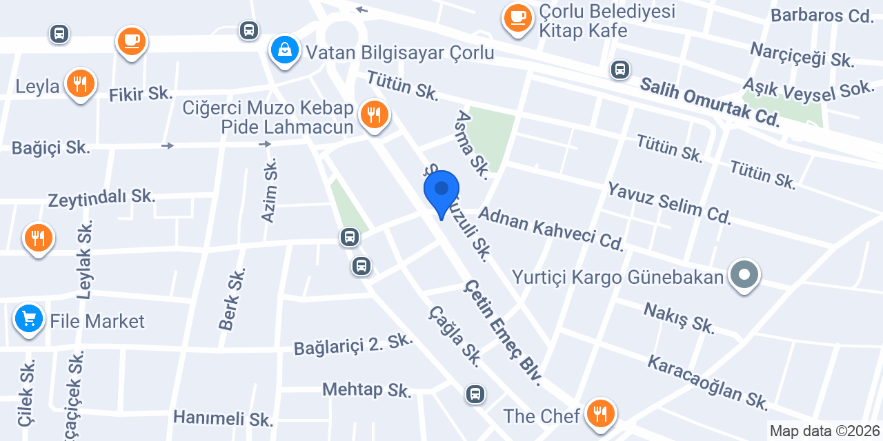 YNS Mimarlık - Vanucci çorlu konumu