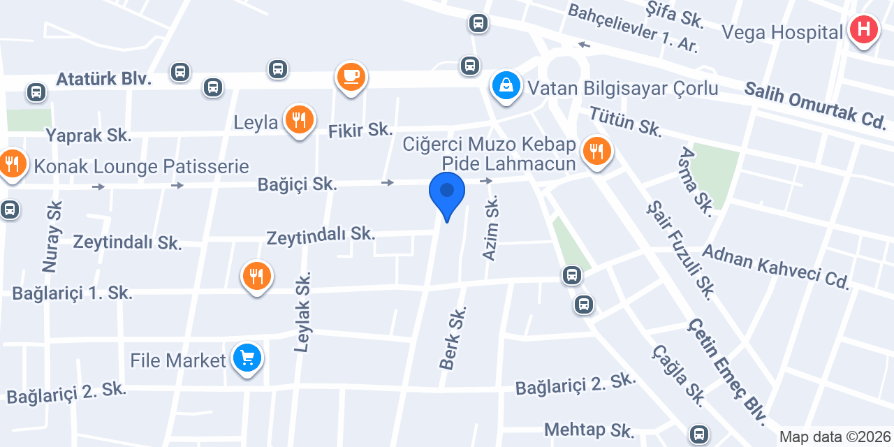 Özel Çorlu Meltem Anaokulu konumu