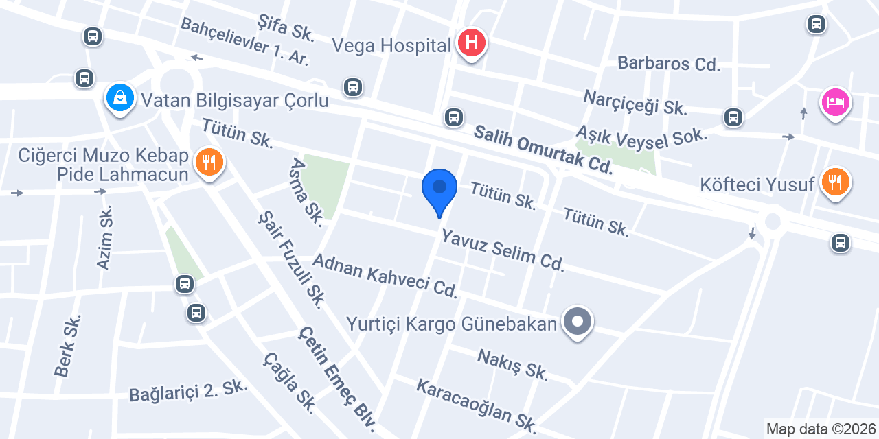 Kiralık Araba Çorlu konumu