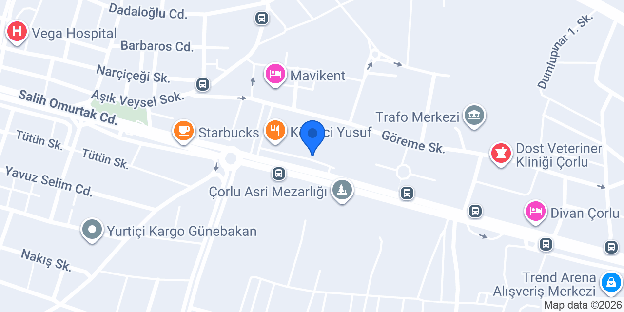 ebebek Tekirdağ Çorlu konumu