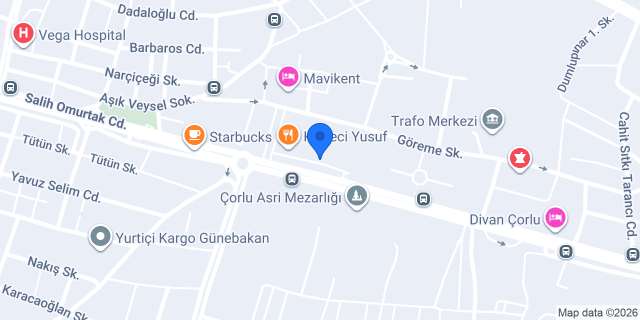 Evidea Tekirdağ Çorlu Cadde konumu