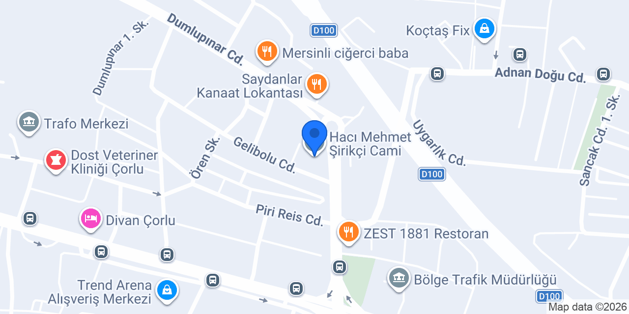 Hacı Mehmet Şirikçi Cami konumu