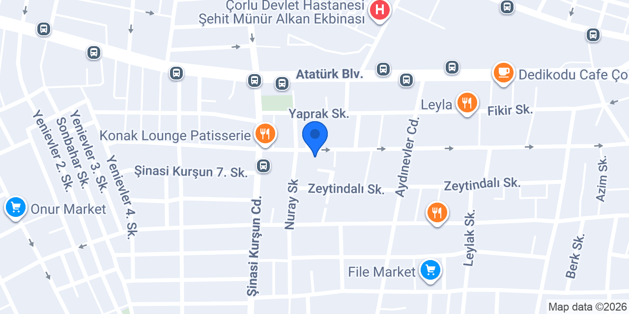 Çorlu'da 7/24 taksi konumu
