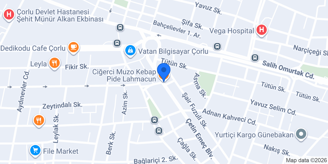 Asrın Şahin Berber Salonu Çorlu konumu