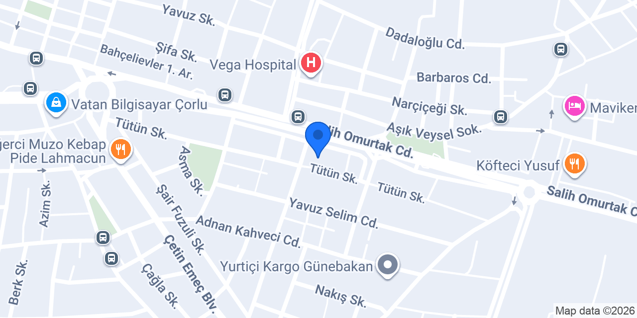 DenizBank Çorlu Şubesi konumu