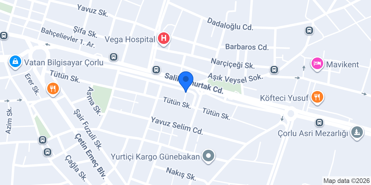 Şekerbank Çorlu konumu
