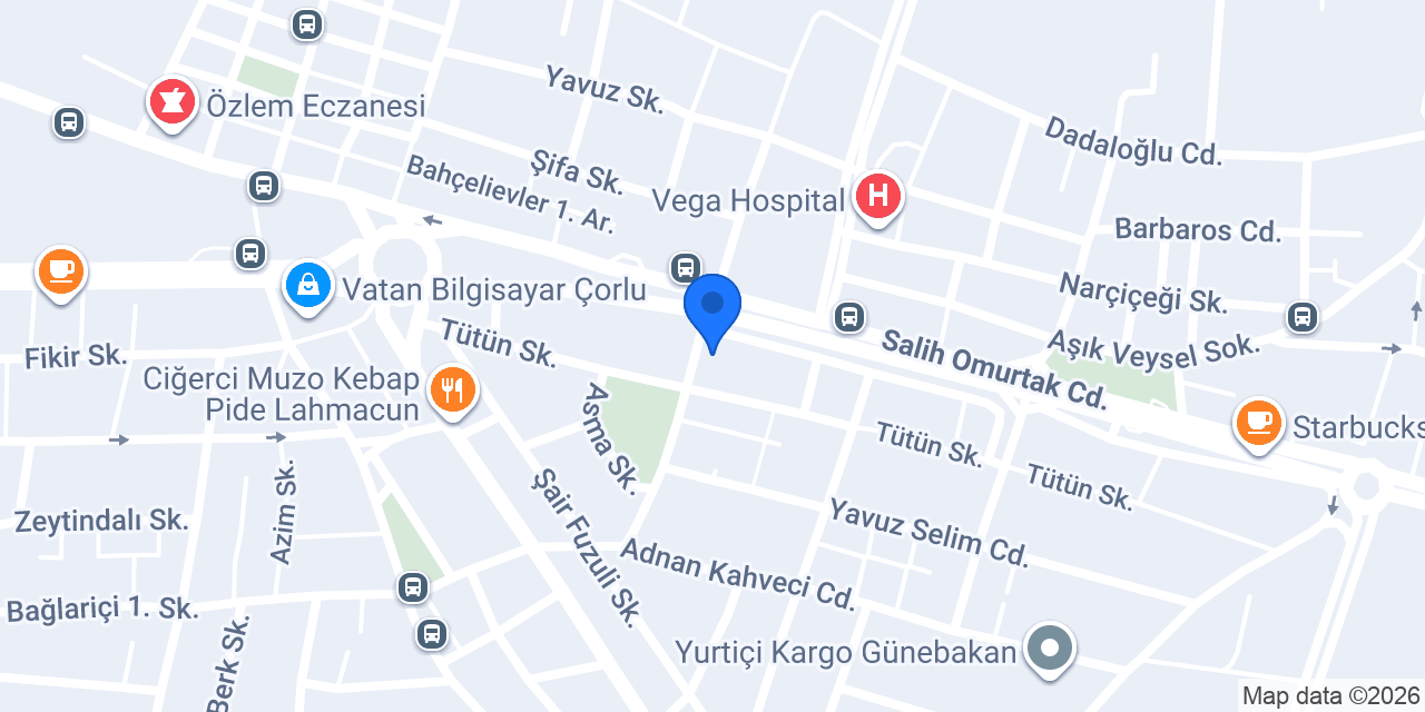 Ata Optik - Çorlu Mağazası konumu