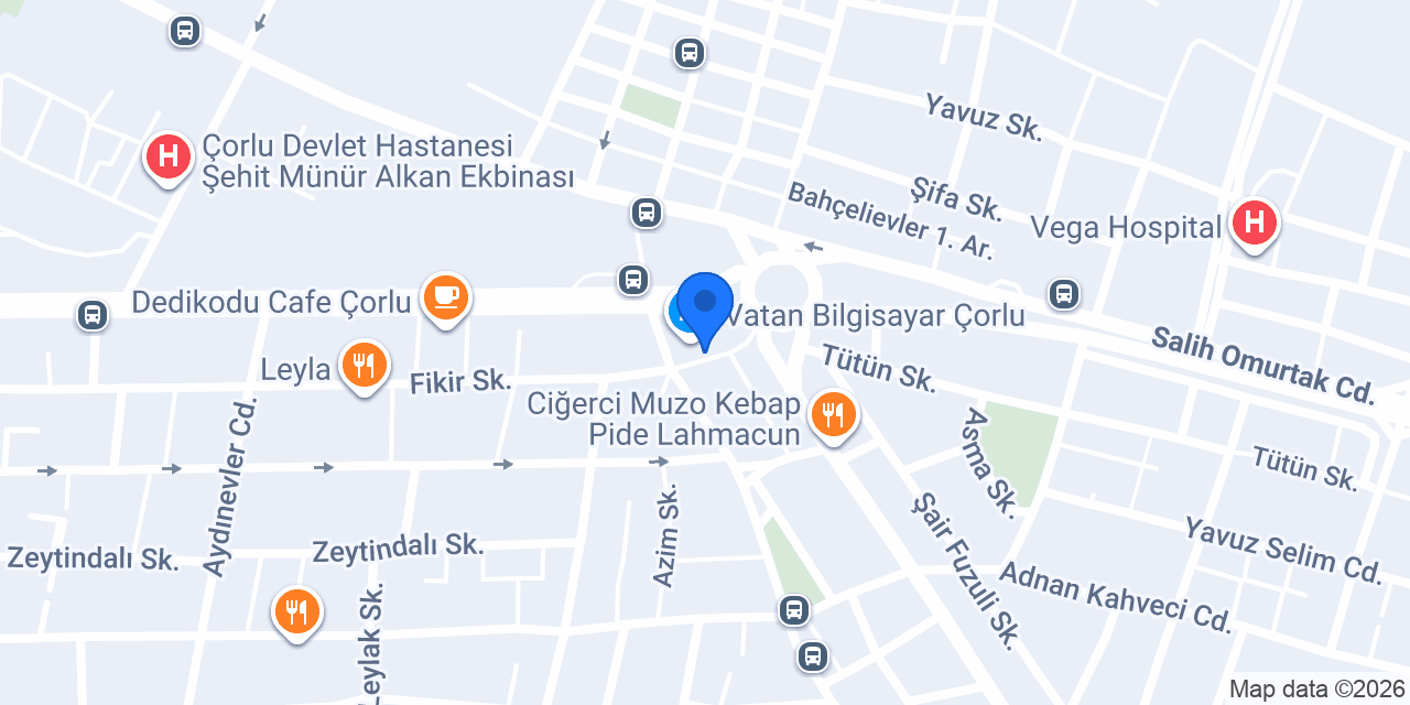 ARAS TURİZM ÇORLU konumu