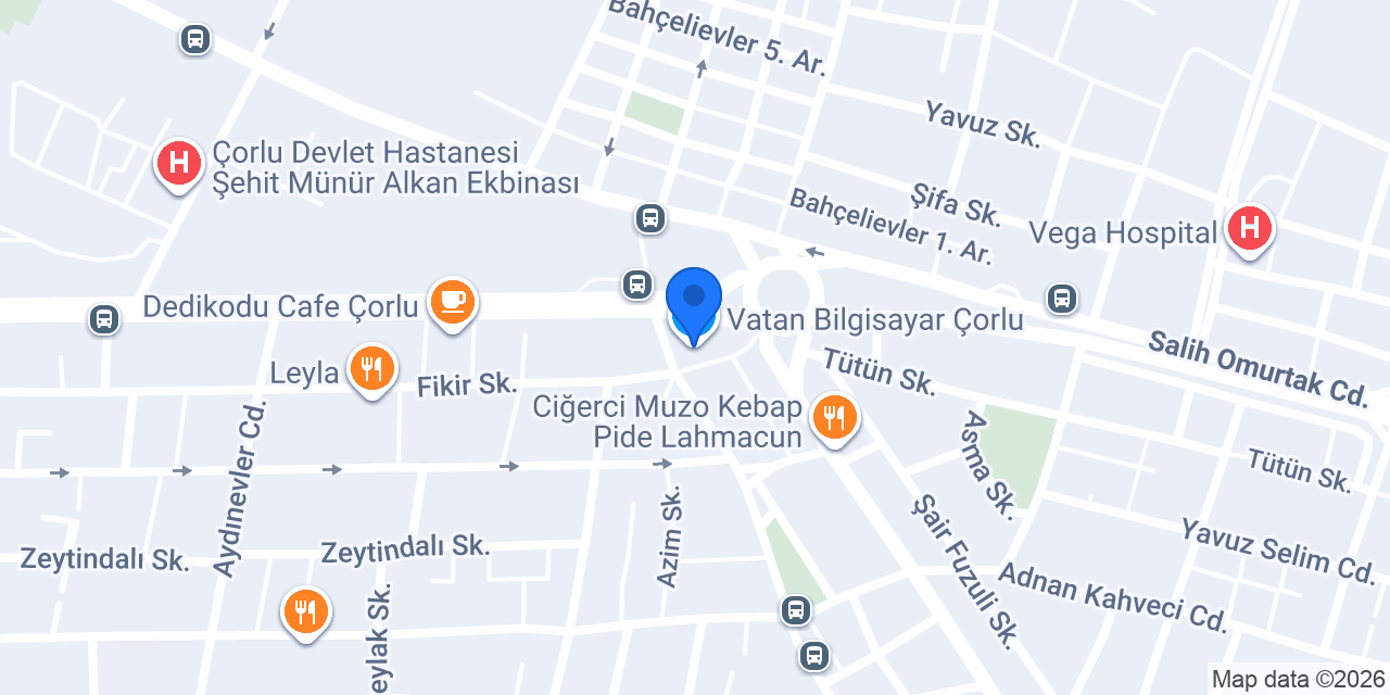 Vatan Bilgisayar Çorlu konumu