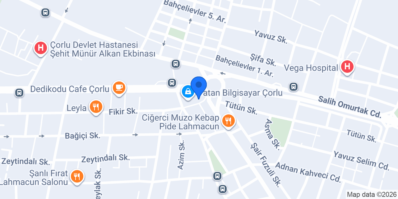 Çorlu Final Kurs konumu
