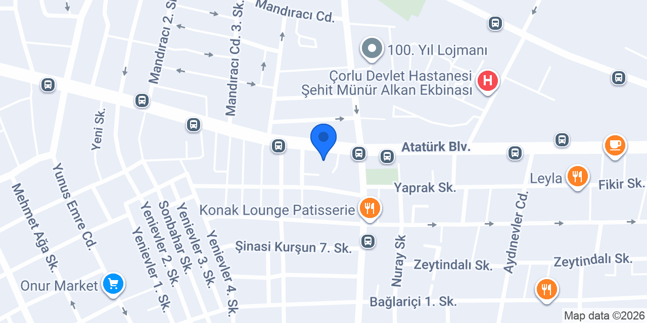 İş Yatırım Çorlu Şubesi konumu