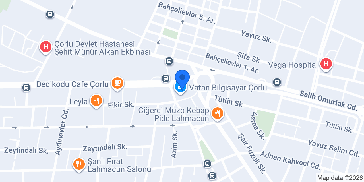 Ziraat Bankası Bulvar-Çorlu Şubesi konumu