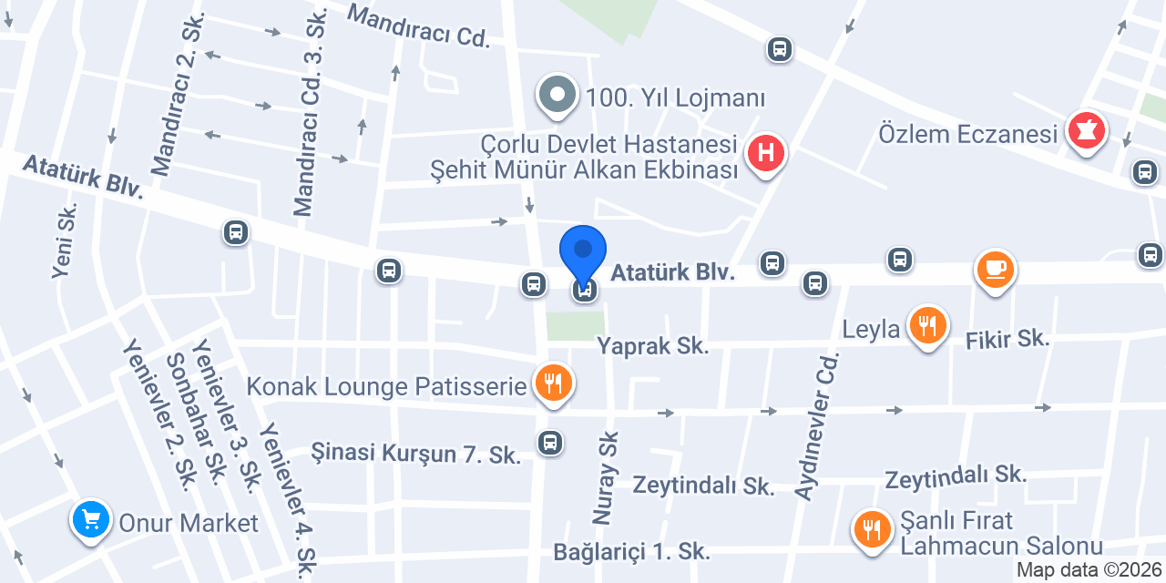 Santral Taksi Çorlu konumu