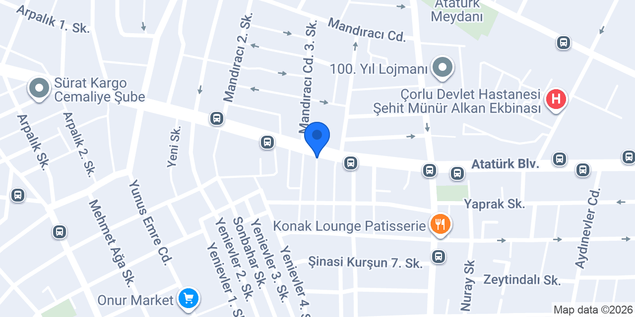 Çorlu Bulut Cafe konumu