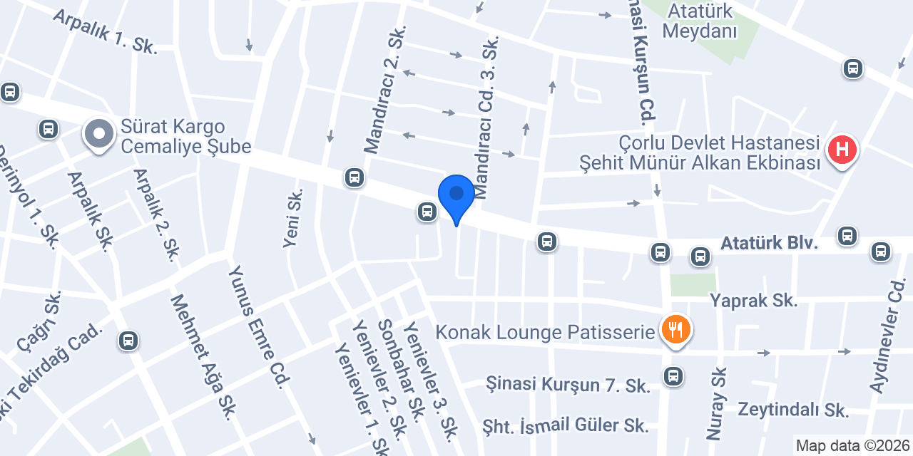 EDİZ Rent a Car ÇORLU konumu