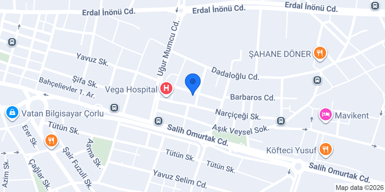 Çorlu Karadeniz Hotel konumu