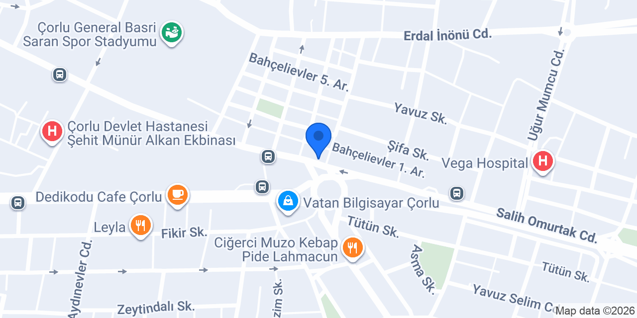 Çorlu Taksi Merkezi konumu