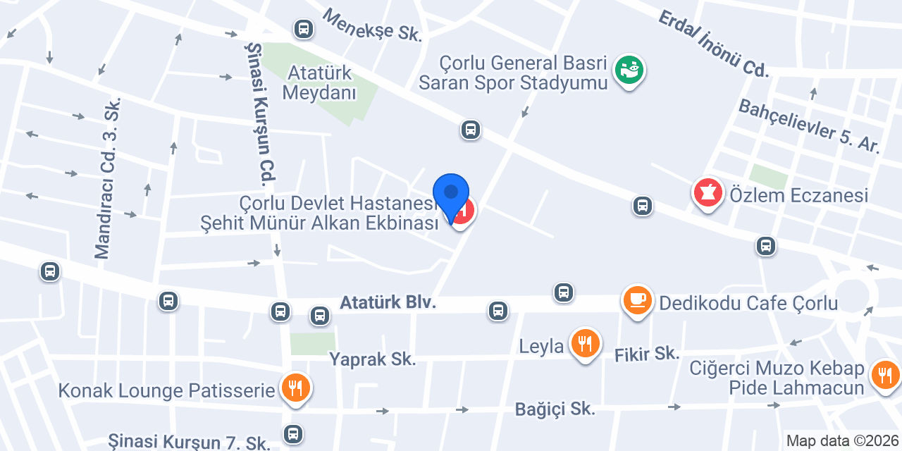 Çorlu Sağlıklı Hayat Merkezi konumu