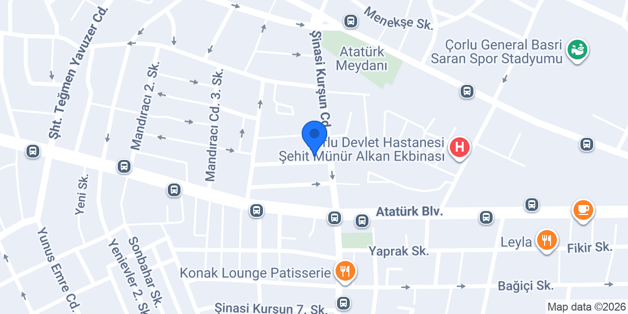 Çorlu Matbaa konumu