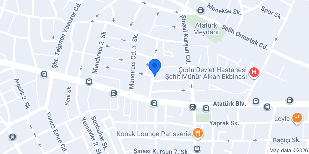 Çorlu Protez Tırnak konumu