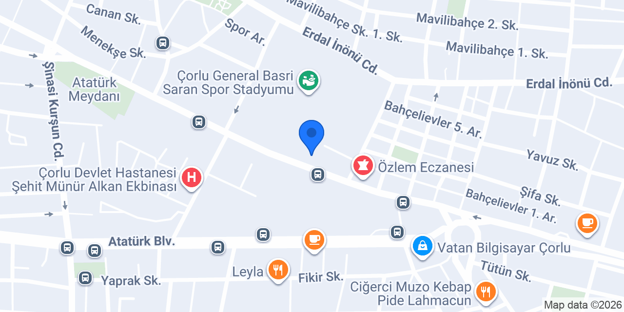 Çorlu Korsan Taksi konumu