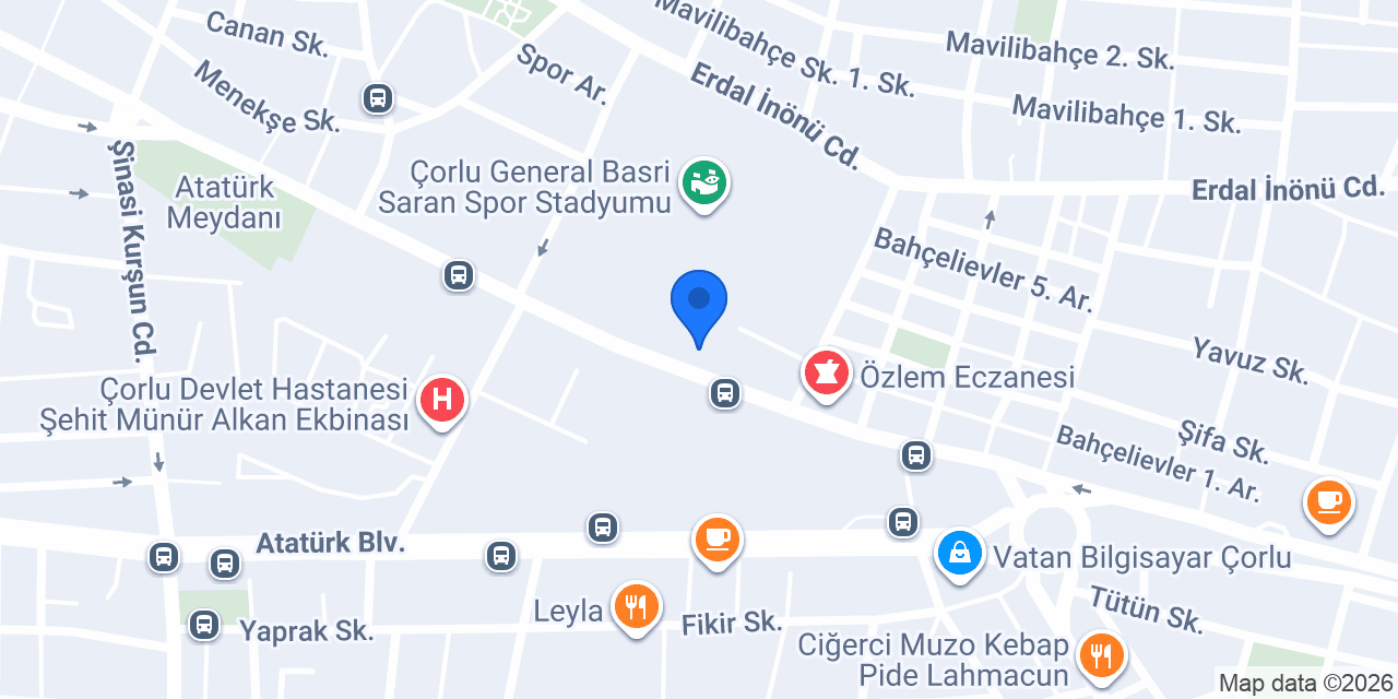Çorlu Medikal konumu