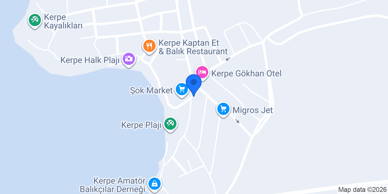 KERPE DEFNE PANSİYON konumu